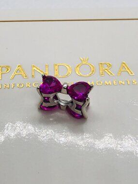 Pandora Pink Bow Charm Sterling silver